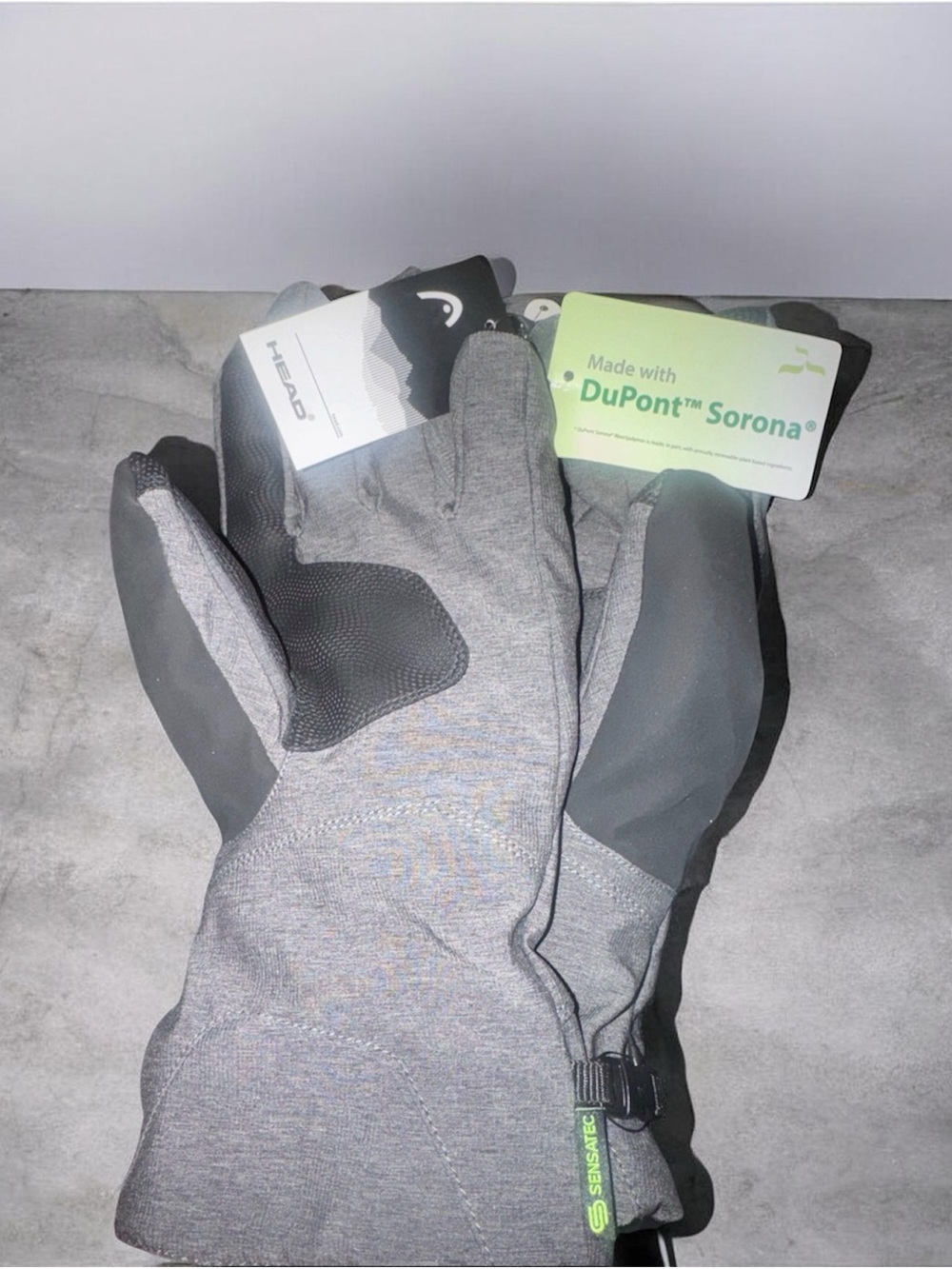 Head Grey and Black Insulated Winter Gloves